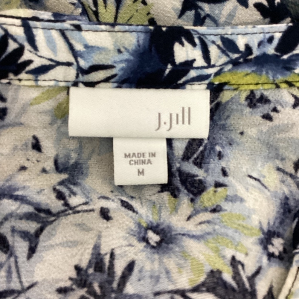 J.Jill Floral Button Front Blouse Blue Multi Size M - Picture 6 of 7